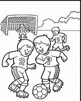 Coloring Soccer Pages Kids Boy Playing Football Super Together Play Printable Sports Colors sketch template