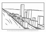 Draw Perspective Point Drawing Cityscape Step Drawingtutorials101 Perspectives Drawings Paintingvalley sketch template