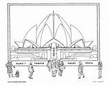 Temple Lotus Drawing Delhi Drawings Paintingvalley sketch template