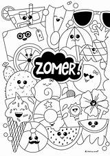 Kleurplaten Zomer Kleurplaat Leuke Groep Doodles Tekening Uitprinten Sanne Kiezen Verjaardag Downloaden Kinderen sketch template