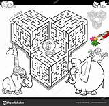 Doolhof Maze Kleurplaat Jungle Dieren Labyrinth Depositphotos St3 Kinderkleurplaat Spelletjes sketch template