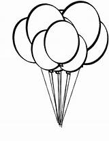 Balloon Balloons Coloring Pages Air Hot Printable Colouring Outline Birthday Color Kids Clipart Drawing Sheets Print Template Bunch Ballons Popular sketch template