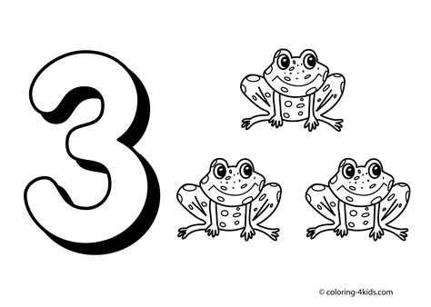 number    frogs coloring page