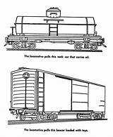 Train Coloring Pages Freight Car Cars Printable Trains Railroad Colouring Boxcar Tank Caboose Bnsf Boys Sheets Template Drawing Icolor Bigger sketch template