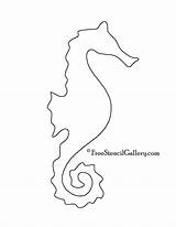 Seahorse Stencil Silhouette Printable Outline Stencils Drawing Template Pattern Patterns Crafts Freestencilgallery Horse Pumpkin Sea Seashell Templates Beach Printables Craft sketch template
