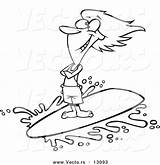 Surfer Cartoon Wave Outlined Surfing Leishman Toonaday Comptons Ron Vecto sketch template