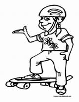 Coloring Skateboarding Pages Skateboard Skateboarder Colormegood Sports sketch template