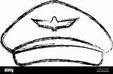 Hat Cap Airline Insignia Aviator Pilots Alamy sketch template