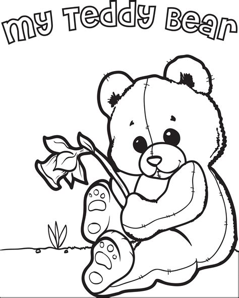 teddy bear printable coloring pages