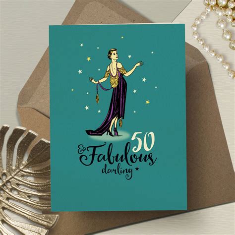 50th Birthday Card For Her ‘fabulous 50’ By The Typecast