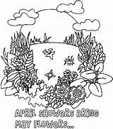 Coloring Pages Spring April Flowers Print Flower Time Safe Summer Collections sketch template