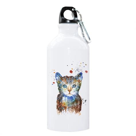 lovely cats bottle ml aluminum water bottle  outdoor sport carabiner biking bottle