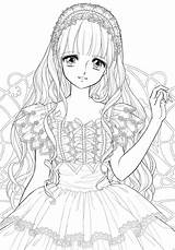 Coloring Pages Girl Adult Nurie Anime sketch template