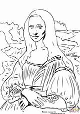 Mona Lisa Gioconda Leonardo Vinci Kleurplaat Imprimir Vince sketch template