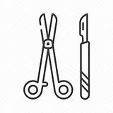 Scissors Scalpel Surgeon sketch template