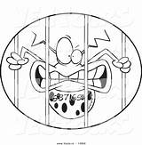 Cartoon Coloring Virus Behind Bars Oval Numbered Vector Outline Pages Ron Leishman Royalty Template sketch template