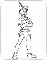 Pan Peter Coloring Pages Disneyclips Peterpan Standing Pdf sketch template