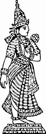 Lakshmi Goddess Laxmi Openclipart Jhansi Rani Bai Maa Designlooter I2clipart sketch template