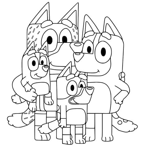 printable bluey family colouring pages printable templates