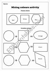 Mixing Colours Activity Worksheet Worksheets Preview Printable sketch template