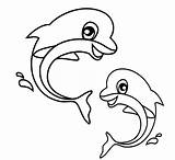 Coloring Pages Cute Dolphin Color Printable Getcolorings sketch template