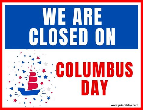 closed  columbus day