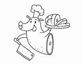 Cerdo Colorare Porco Maiale Carnes Viande Porc Chancho Carn Chop Pollo Pescados Maiali Disegni Fritas Acolore Skewer Colorier Dibuix Montone sketch template