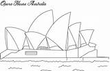 Opera House Coloring Sydney Colouring Pages Kids Drawing Building Template Australia Simple Landmarks Famous Color Printable Line Cartoon Operah Buildings sketch template