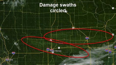 Iowa Crop Damage Satellite Images Map