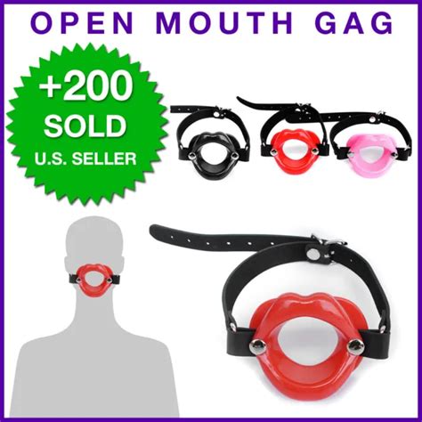 Silicone Sissy Bimbo Open Mouth Gag Lips With Strap O Ring Lip Ball