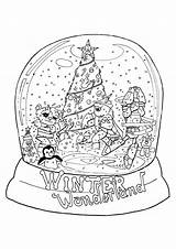 Winter Wonderland Snowglobe Globe Globes Neve Bestcoloringpagesforkids Colorironline sketch template