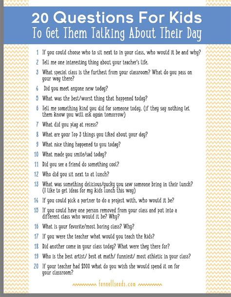 questions  kids printable
