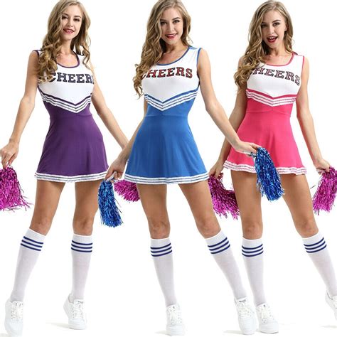 2019 new sexy high school cheerleader costume cheer girls uniform party