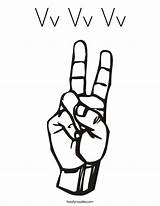 Vv Coloring Letter Sign Language Built California Usa Twistynoodle sketch template