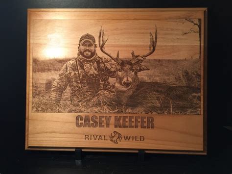 personalized engraved wooden plaque  hunting photo