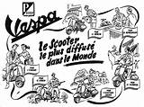 Vespa Vintage Coloring Ad Advertising Pages Adults Adult Justcolor Nggallery sketch template
