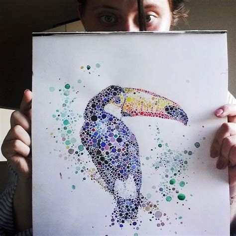 dotted animals   created  hundreds  dots dot art painting