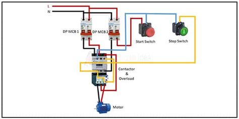 start  stop   single phase motor wiring start stop push button wiring diagram single