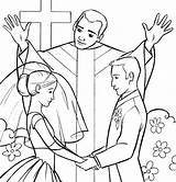 Matrimony Sacrament Colorir Católico Batismo Baptism sketch template