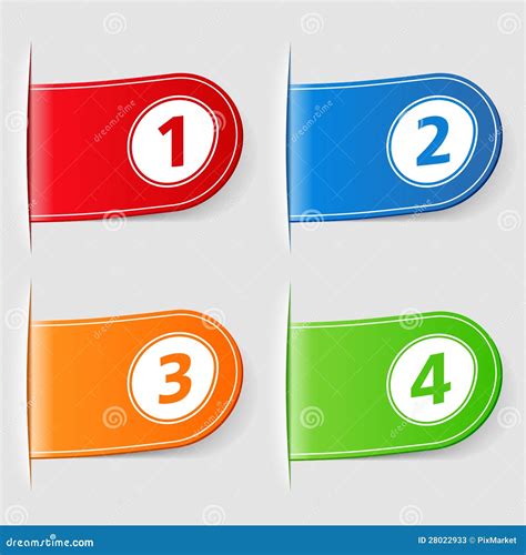 tabs  numbers stock vector illustration  graphic