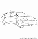 Toyota Prius Outline Coloring Car Line Choose Board sketch template