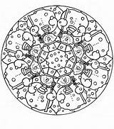 Invierno Mandalas Forman Muñecos sketch template