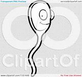 Sperm Cartoon Transparent Coloring Happy Background Outlined Clipart Vector Illustration Cory Thoman sketch template