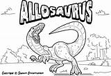Dinossauros Allosaurus Dinosaur sketch template