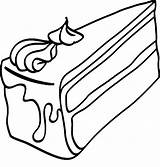 Cake Slice Drawing Coloring Pages Chocolate Color Getdrawings sketch template