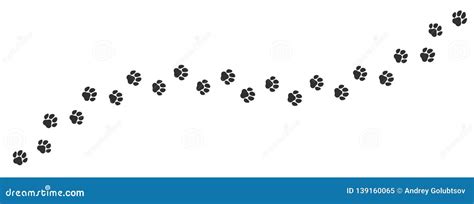 dog paw print trail icon dog cat foot print track icons vector set