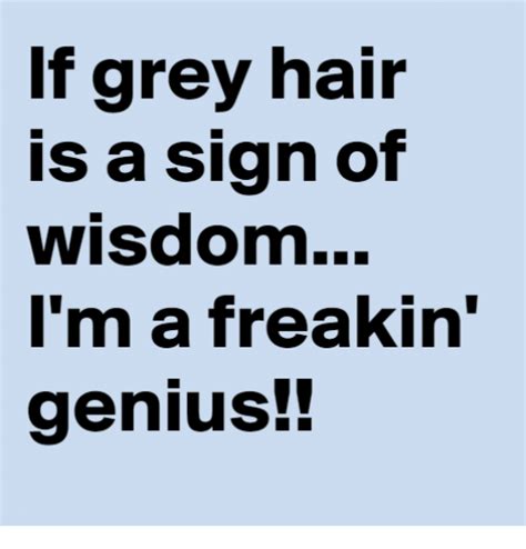 grey hair   sign  wisdom im  freakin genius meme  meme