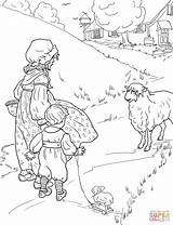 Coloring Baa Pages Printable Sheep Mother Goose Nursery Rhymes Simple Color Shepherd sketch template