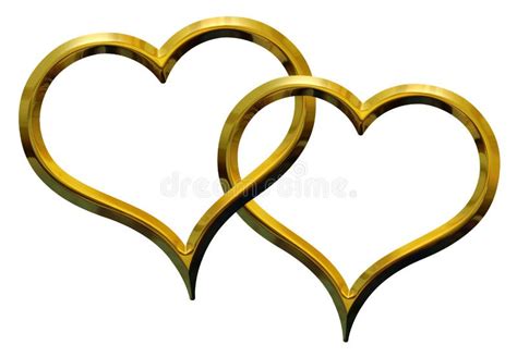 twee gouden harten stock illustratie illustratie bestaande uit viering
