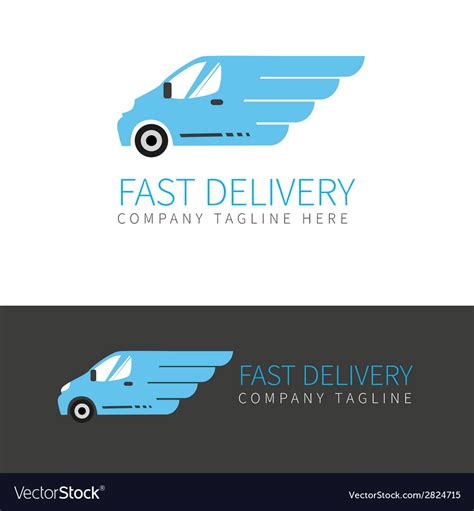 blue delivery van logo royalty  vector image
